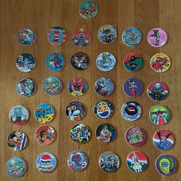 Vintage 37 POGS Big Slam 1995 Pepsi Mountain Dew Sport Collection - Picture 1 of 11